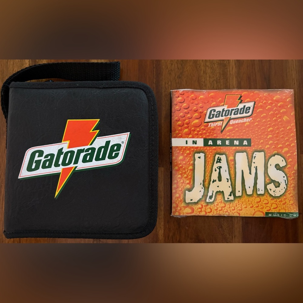 NWOT Vintage 90s Gatorade NBA CD Holder and In Arena Jams Sony Music CD